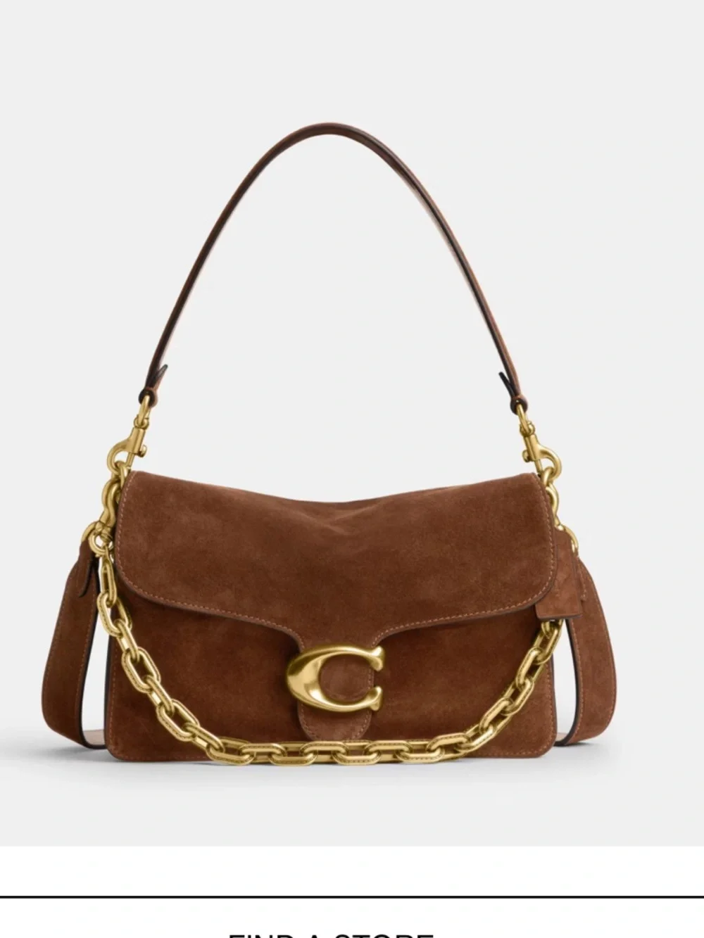 Coach Warm Brown Suede Chain Tabby Bag with Gold Hardware - Picture 6 of 6